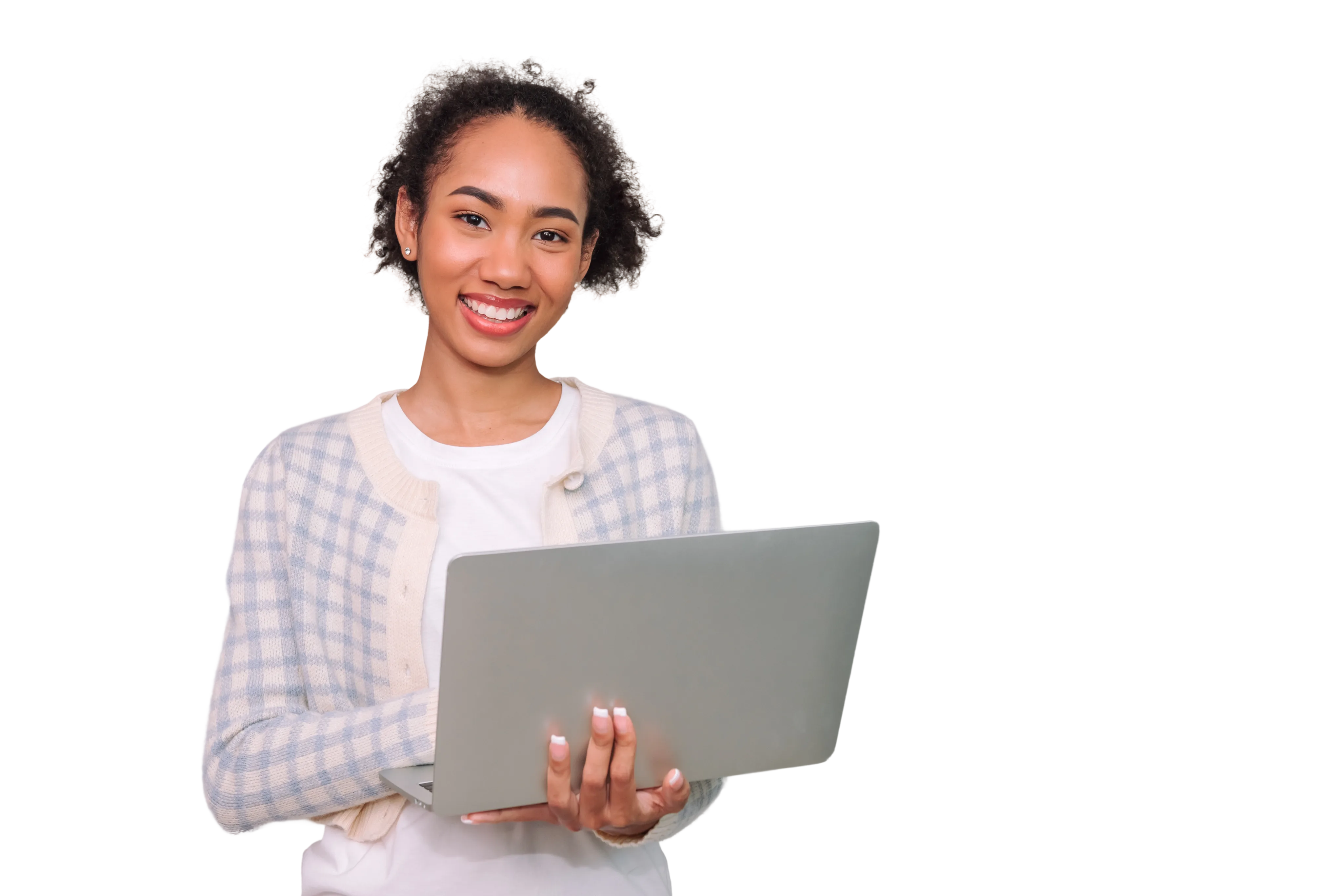 Business professional using laptop